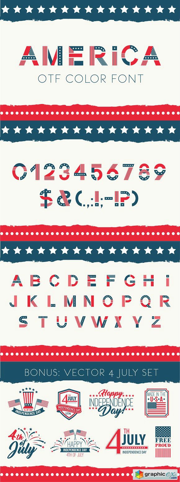 America otf color font