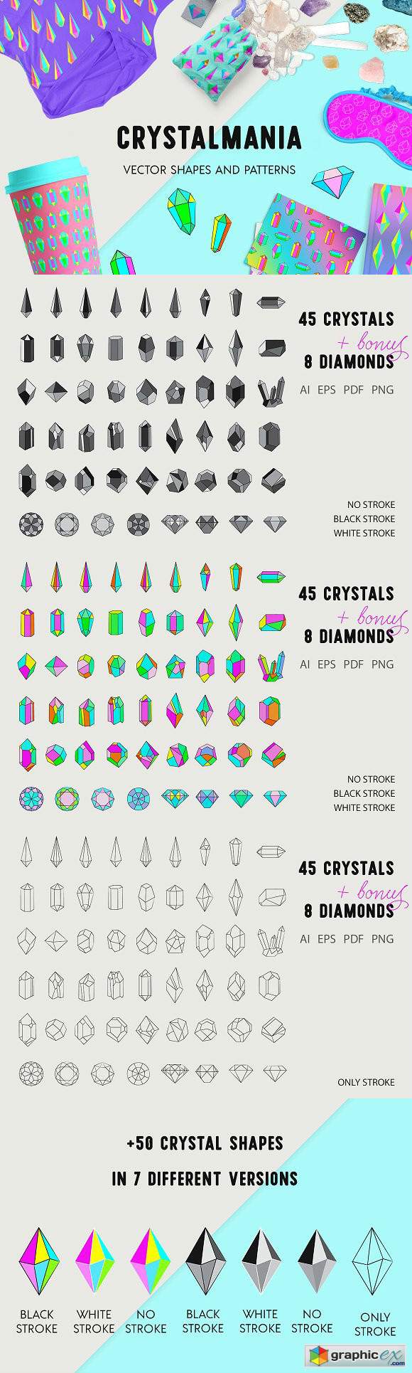 Crystalmania - Crystals Vector Pack
