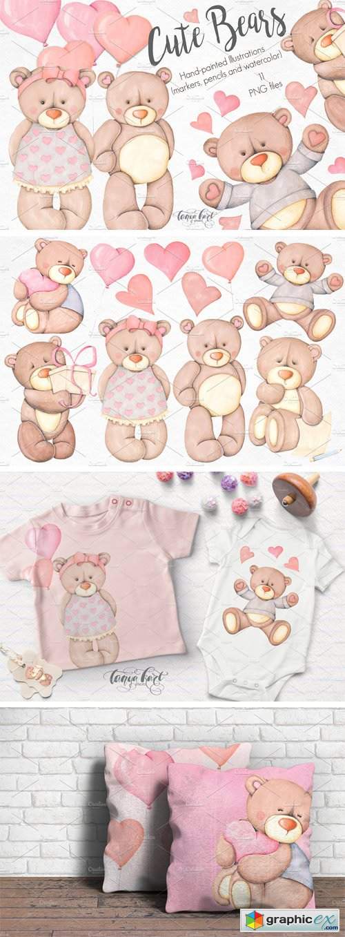 Cute Bears Hand Painted Collection