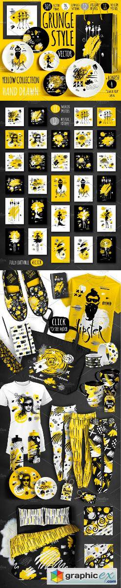 Grunge Style Yellow Collection