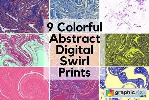 Colorful Abstract Swirl Prints
