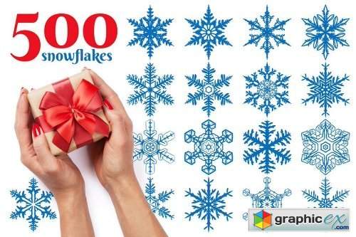 500 Snowflake Vector Ornaments