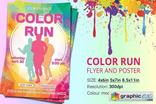 Color Run Flyer And Poster
