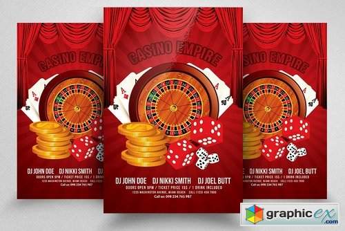 Casino Party Night Flyer Templates