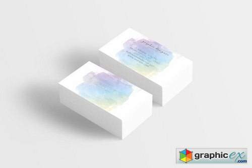 Business Card Template Watercolor