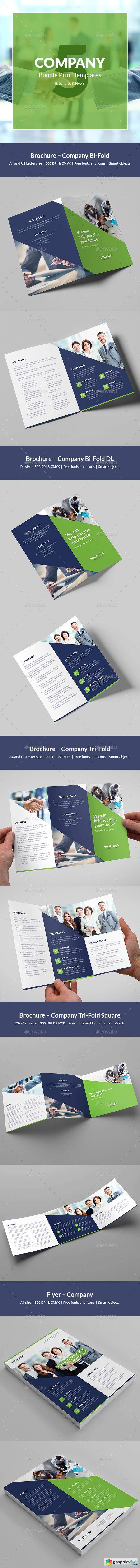 Company – Brochures Bundle Print Templates 5 in 1