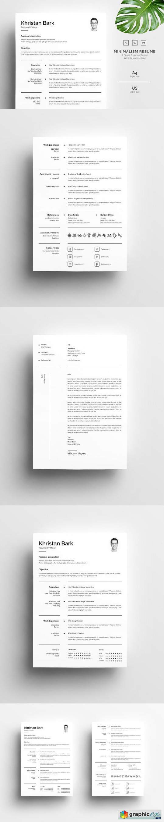 Minimalism Resume Template 3 Pages