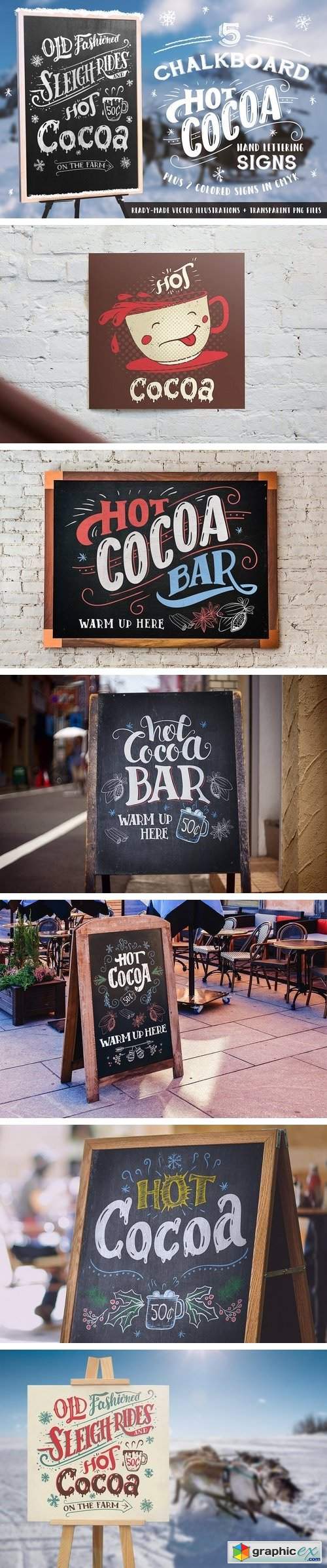 Hot Cocoa Chalkboard Signs Set