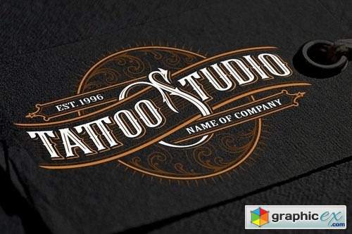 Set of vintage tattoo studio logos
