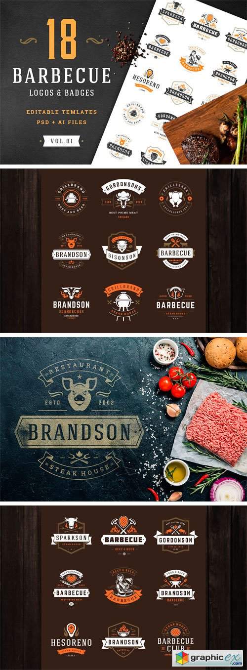 18 Barbecue Logos and Badges 2293824