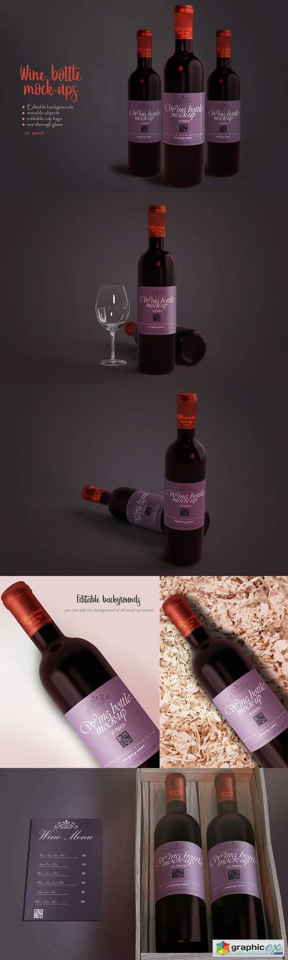 Wine Bottle Label Mockups