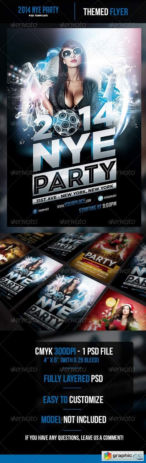 2014 New Years Eve Party Flyer Template