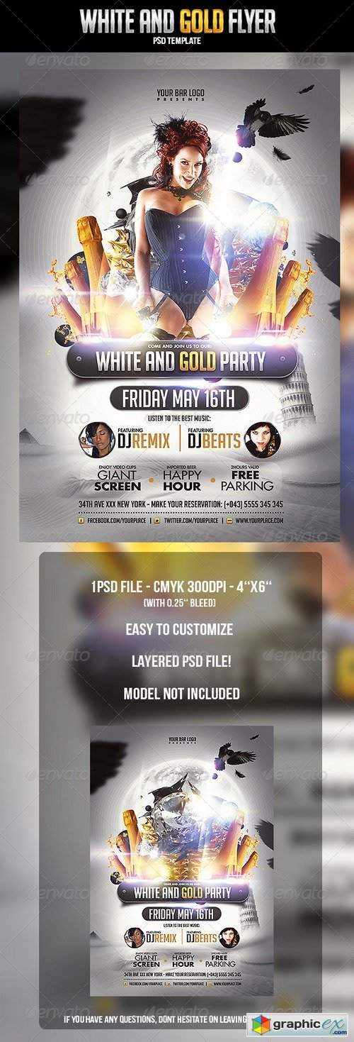 White and Gold Flyer Template