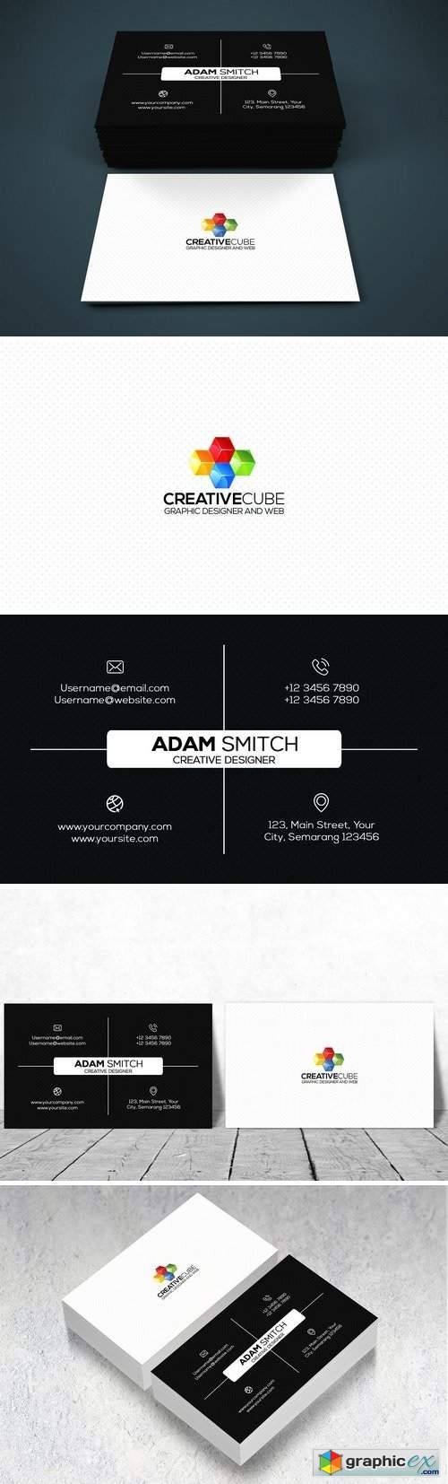 Modern Black Business Card 1516178