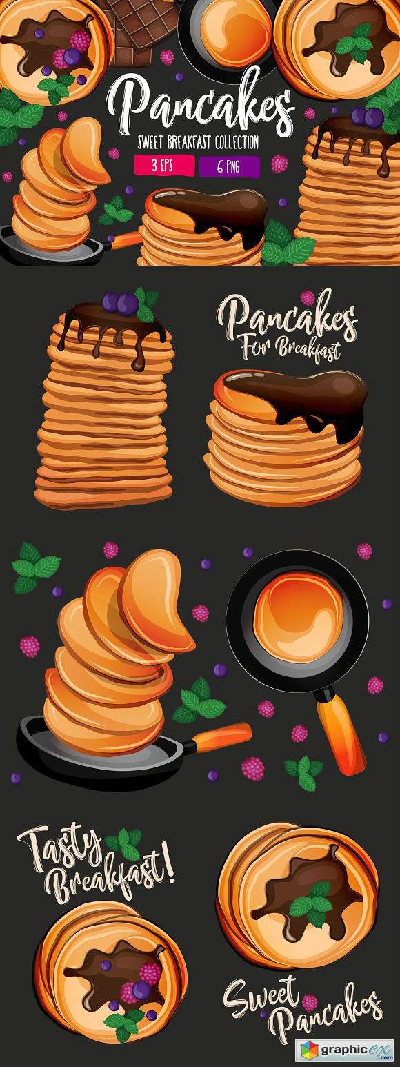 Pancakes Sweet Breakfast Collection