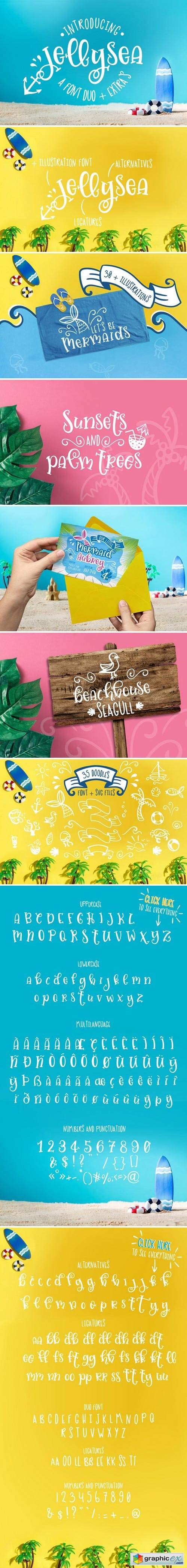 Jellysea - Font Duo + Summer Doodles