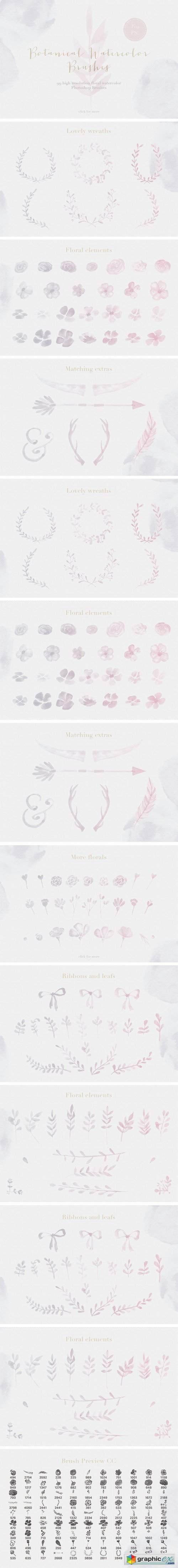 Floral Watercolor Photoshop Brushes