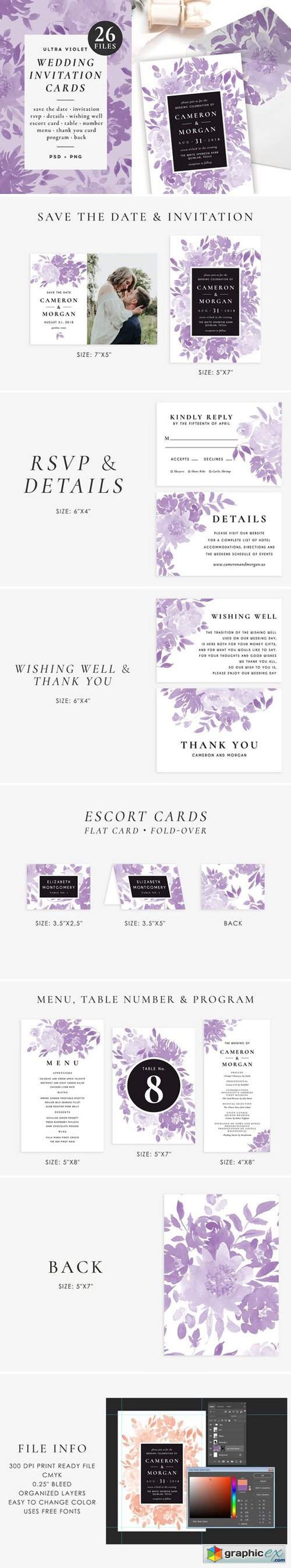 Ultra violet wedding set