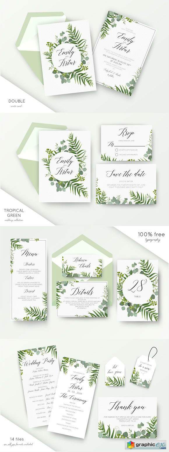 Wedding collection - Tropical green
