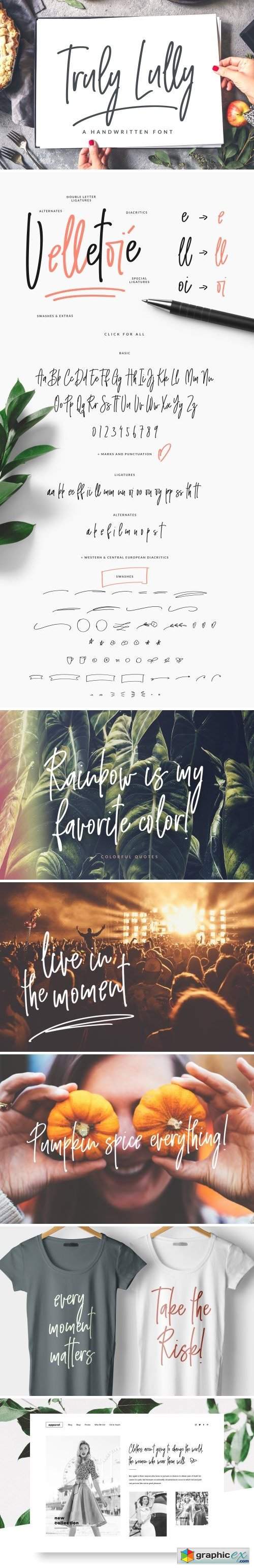 Truly Lully Handwritten Font & Extra