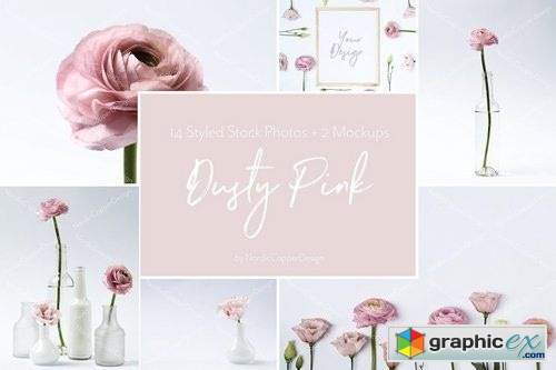 Dusty Pink Floral Styled Stock