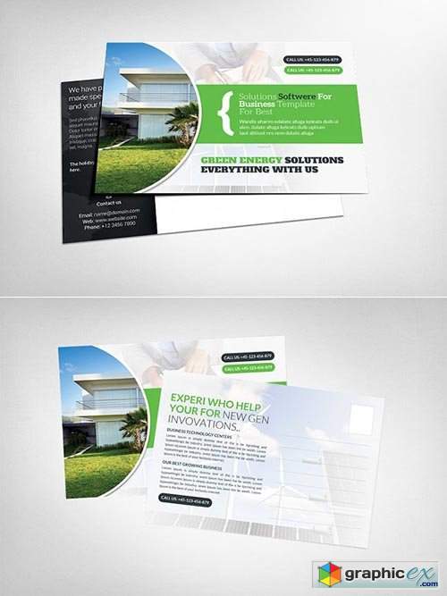 Green Energy Postcard Template