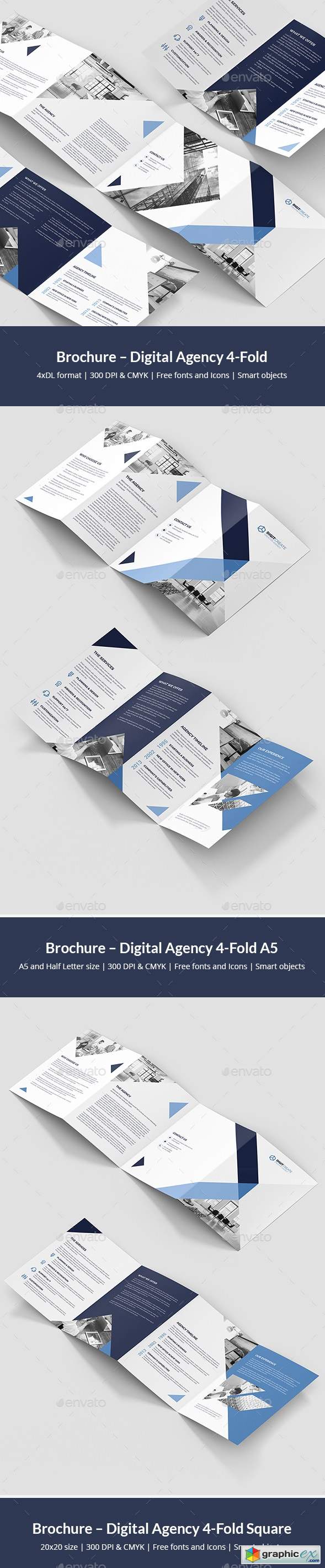 Digital Agency – Brochures Bundle Print Templates 10 in 1
