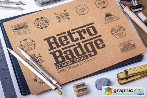 Retro Badge Logo Collection Bundle