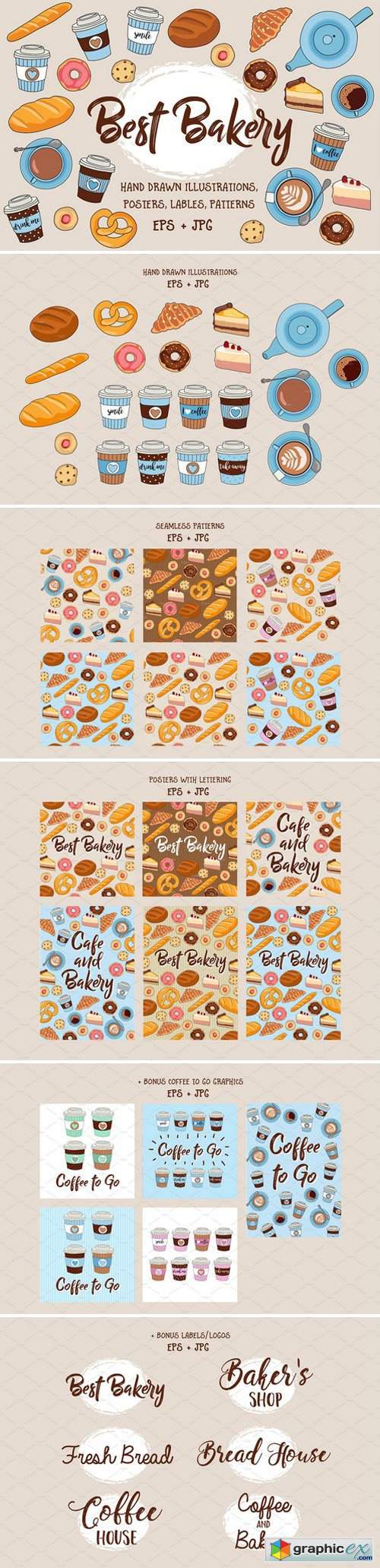Best Bakery illustration pack +bonus