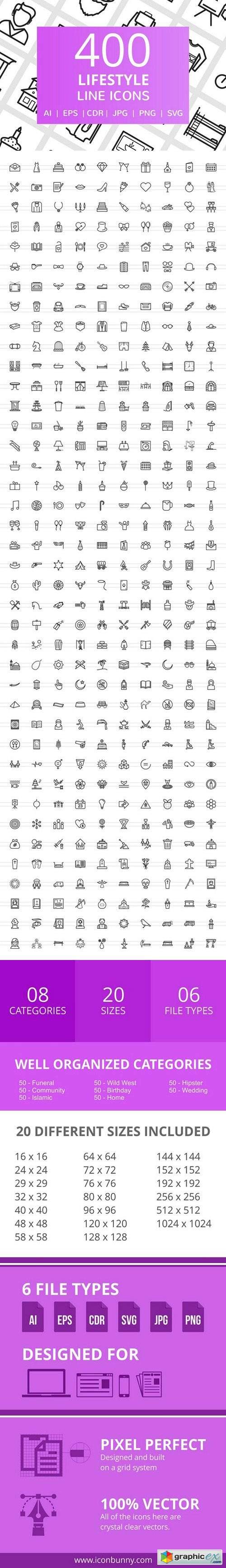 400 Lifestyle Line Icons