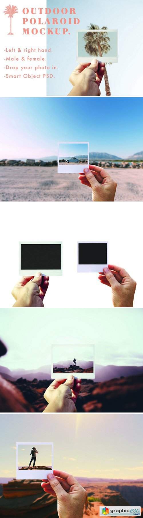 Outdoor Polaroid Mockup x 2