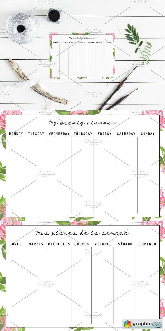 weekly planner template  u00bb free download vector stock image