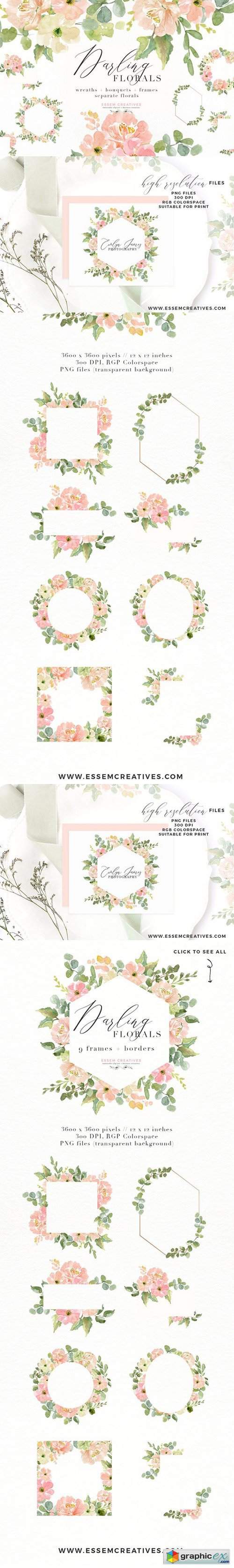 Wedding Invite Watercolor Flower PNG