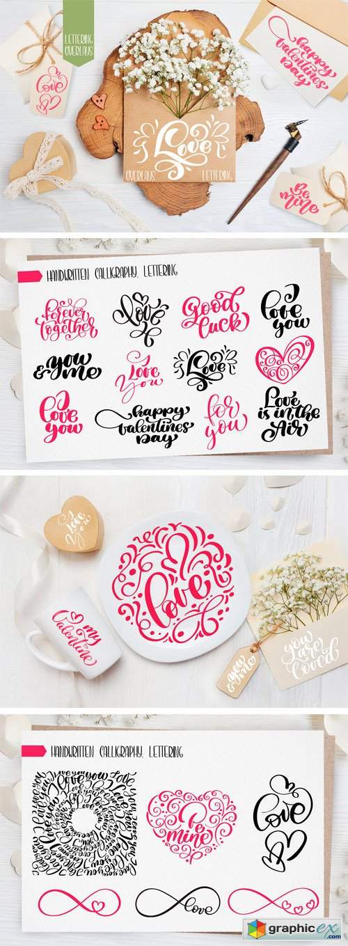 Valentine&#039;s Day Lettering Overlays 2173050