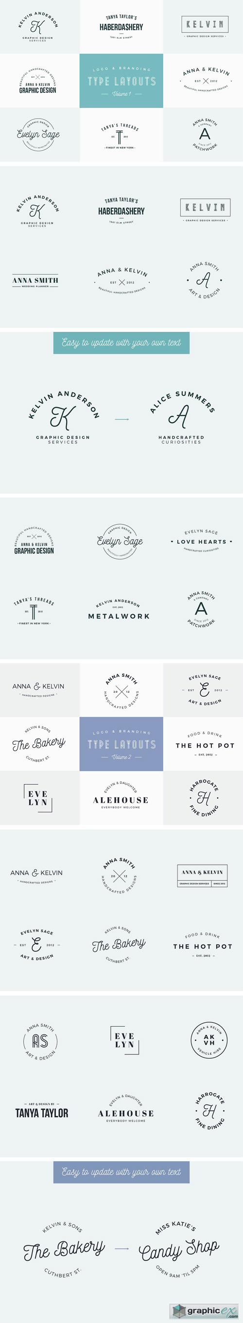 Logo & Branding Type Layouts Bundle