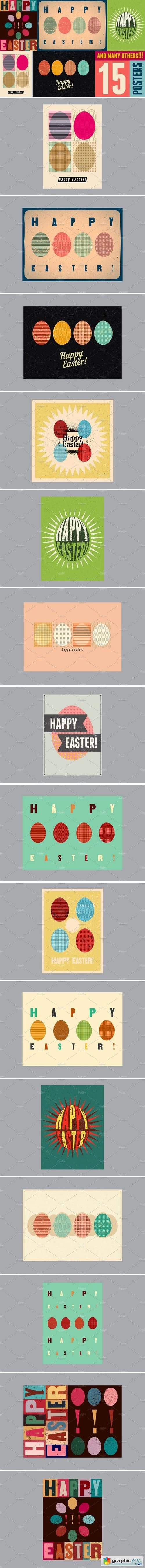 Typographic Easter greeting card