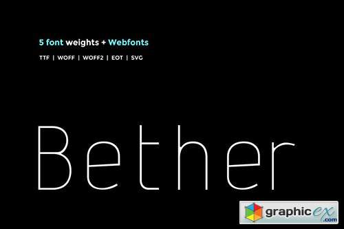 Bether Sans - WebFont with 5 weights