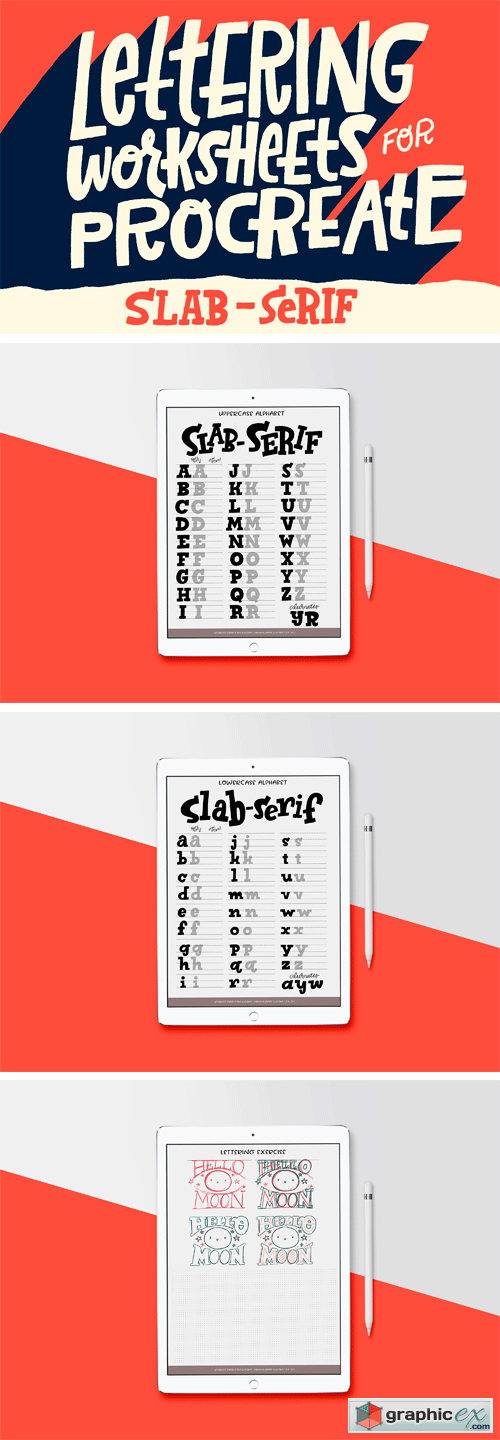 Slab-Serif Lettering Worksheet