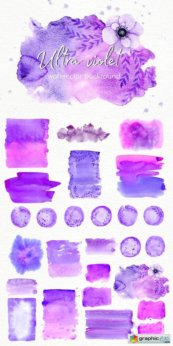 Watercolor ultra violet backgrounds