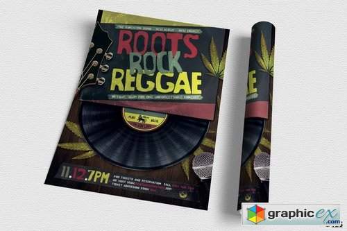 Roots Rock Reggae Flyer Template