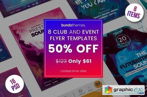 8 Club and Event Flyer Bundle
