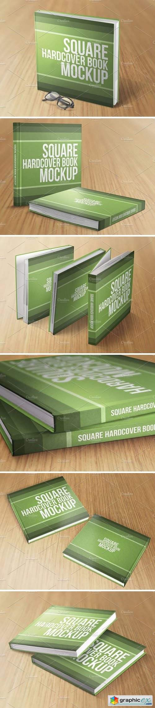 Square Hardcover Book Mockups