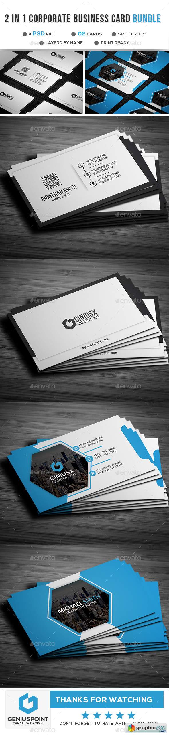 2 in 1 Corporate Business Card 21889670