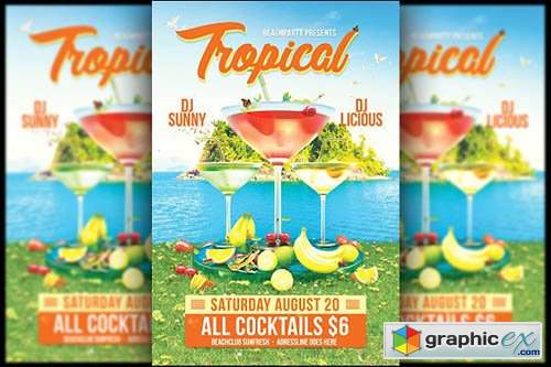 Tropical Cocktail Flyer
