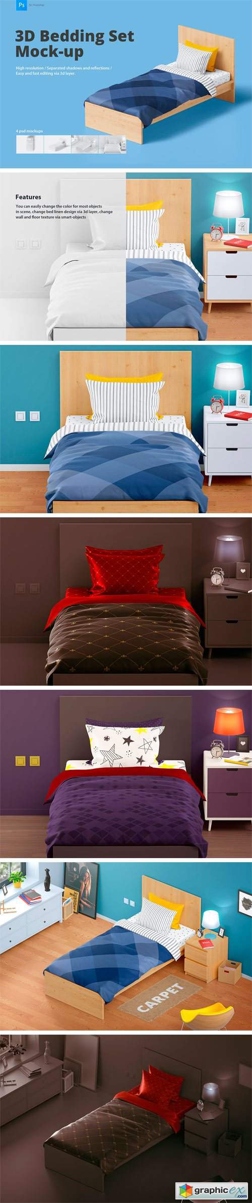 Bedding Set Mockup | Single Bed