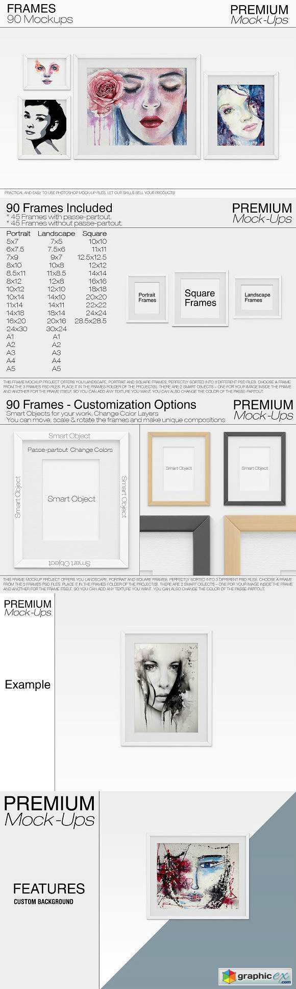 90 Customizable Frames Pack