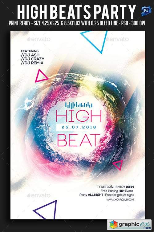 High Beats Party Flyer