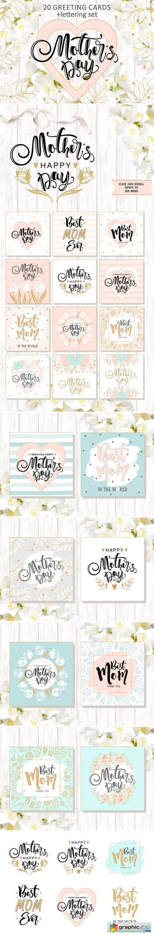 Mother's day gift cards set