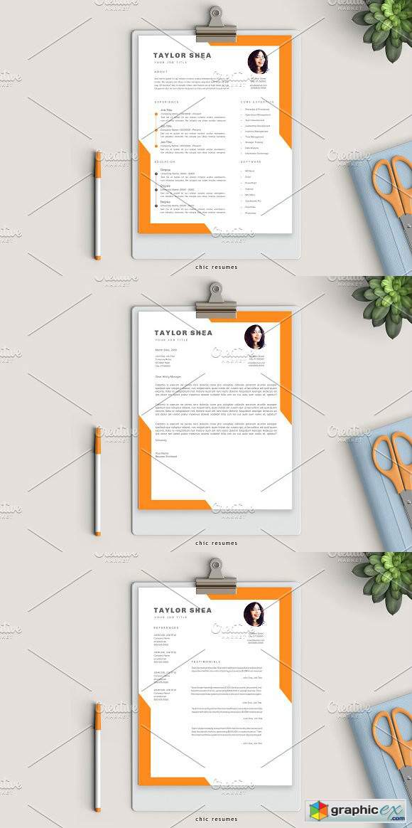 Creative 3-Page Resume in Orange