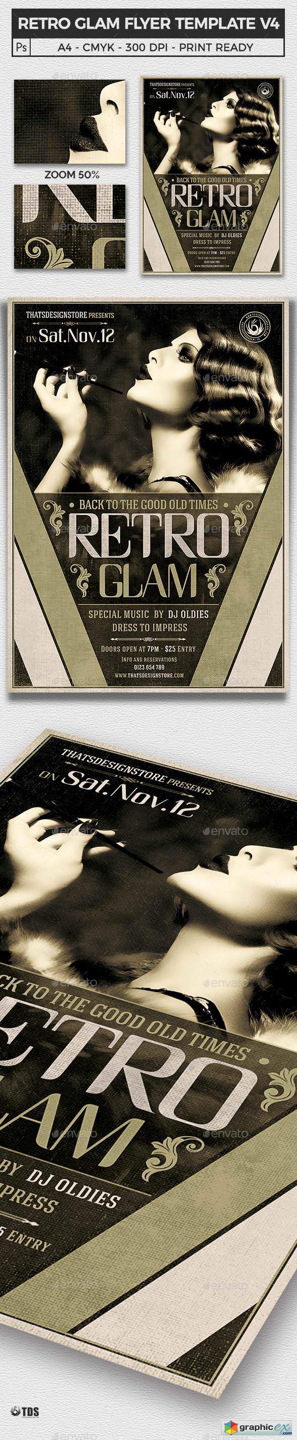 Retro Glam Flyer Template V4